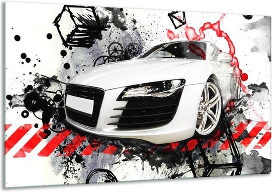 Peinture sur toile Audi | Rouge, noir, blanc | 120x70cm 1Hatch