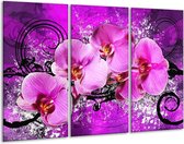Peinture sur verre d'orchidée | Violet | 120x80cm 3 Liège | Tirage photo sur verre |  F005755