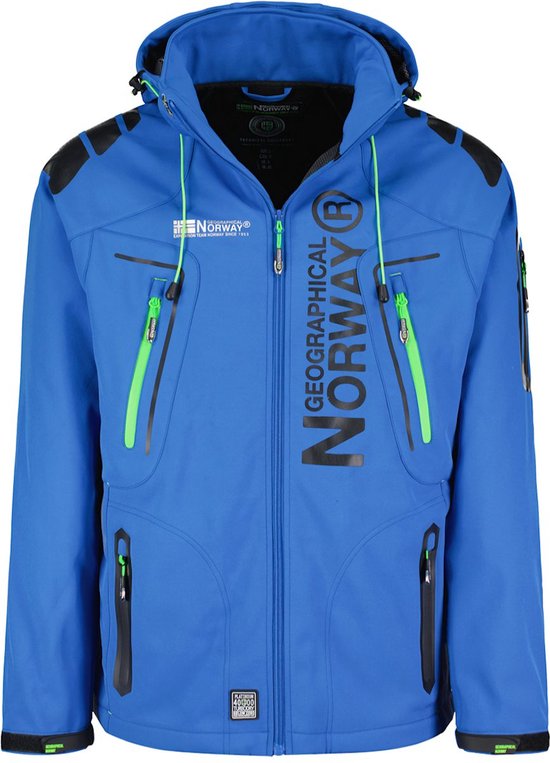 Geographical Norway Softshell Jas Heren Techno Blue Green - L