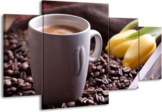 Peinture sur toile Café | Blanc, marron | 160x90cm 4 Liège