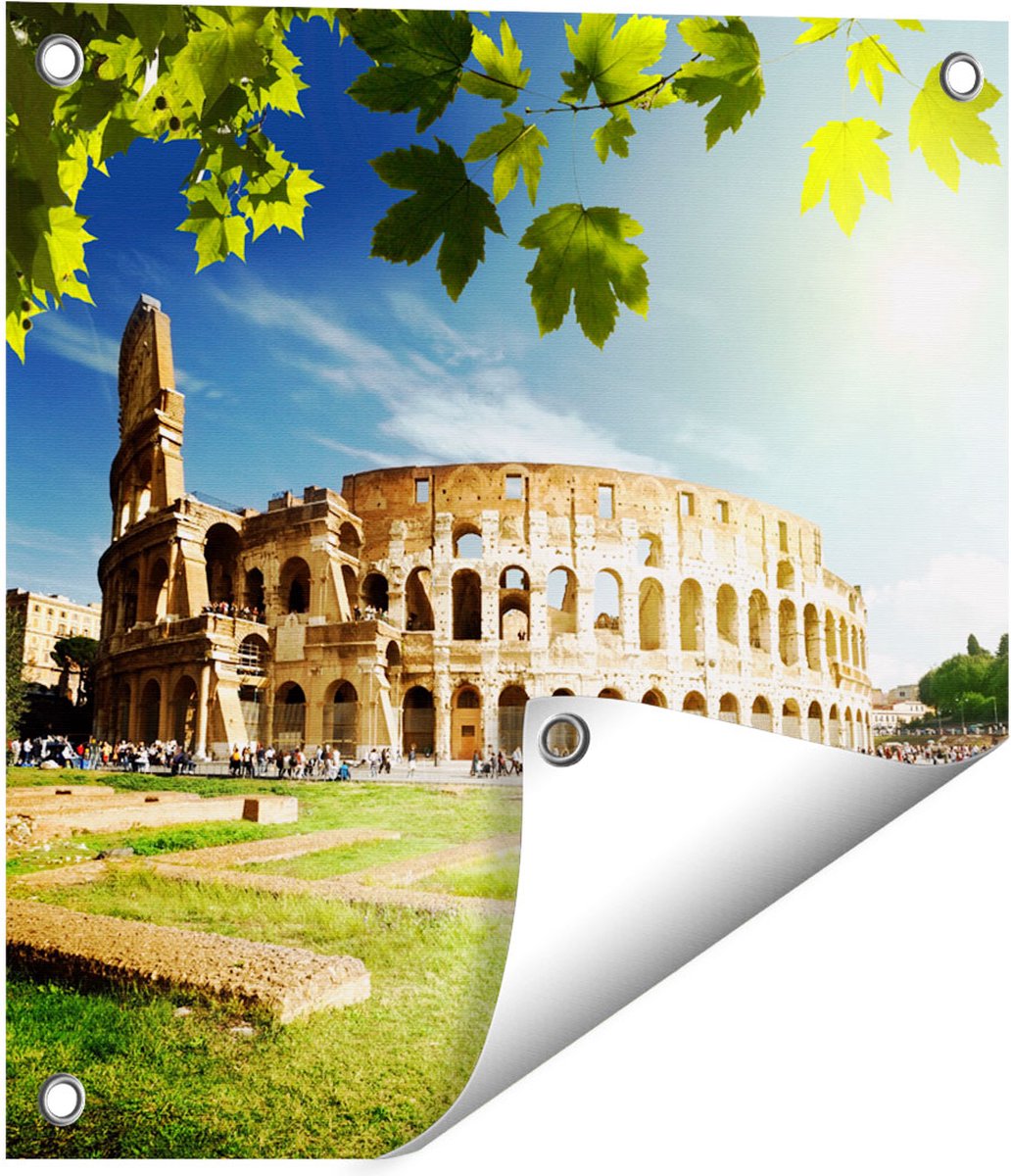Gards Tuinposter Colosseum in Rome, Itali� - 40x40 cm - Tuindoek - Tuindecoratie - Wanddecoratie buiten - Tuinschilderij Multikleur