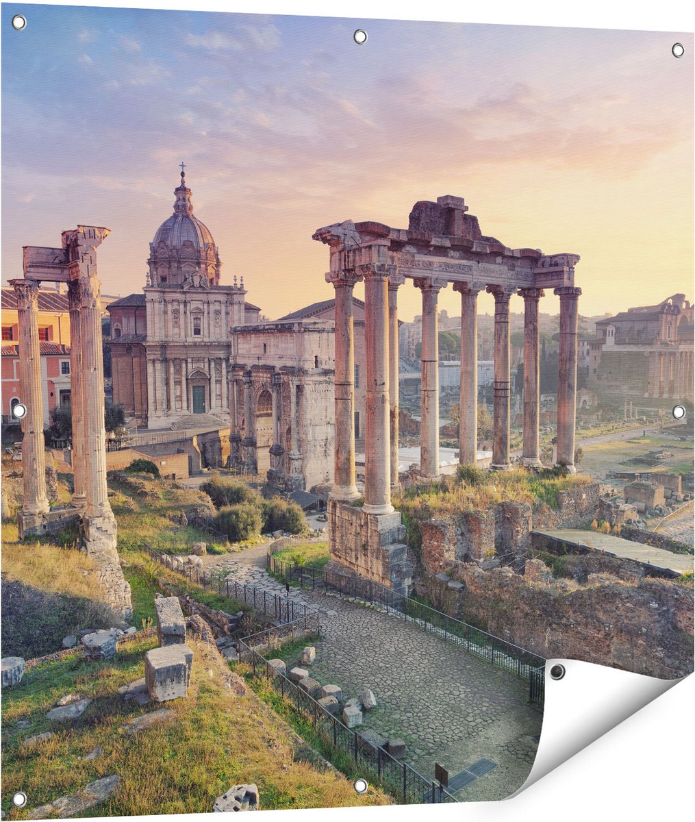 Gards Tuinposter Romeins Architectuur in Rome, Itali� - 90x90 cm - Tuindoek - Tuindecoratie - Wanddecoratie buiten - Tuinschilderij Multikleur