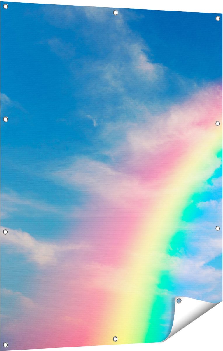 Gards Tuinposter Regenboog - 90x120 cm - Tuindoek - Tuindecoratie - Wanddecoratie buiten - Tuinschilderij Multikleur