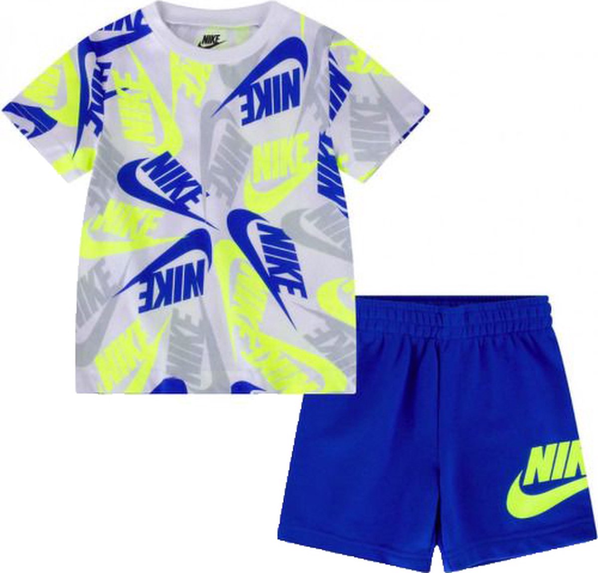 Corporation Aggregaat Magnetisch Nike 2-Piece Set - Kinderset - Maat 12 Maanden - 74-80 CM - Blauw/Geel/Wit  | bol.com