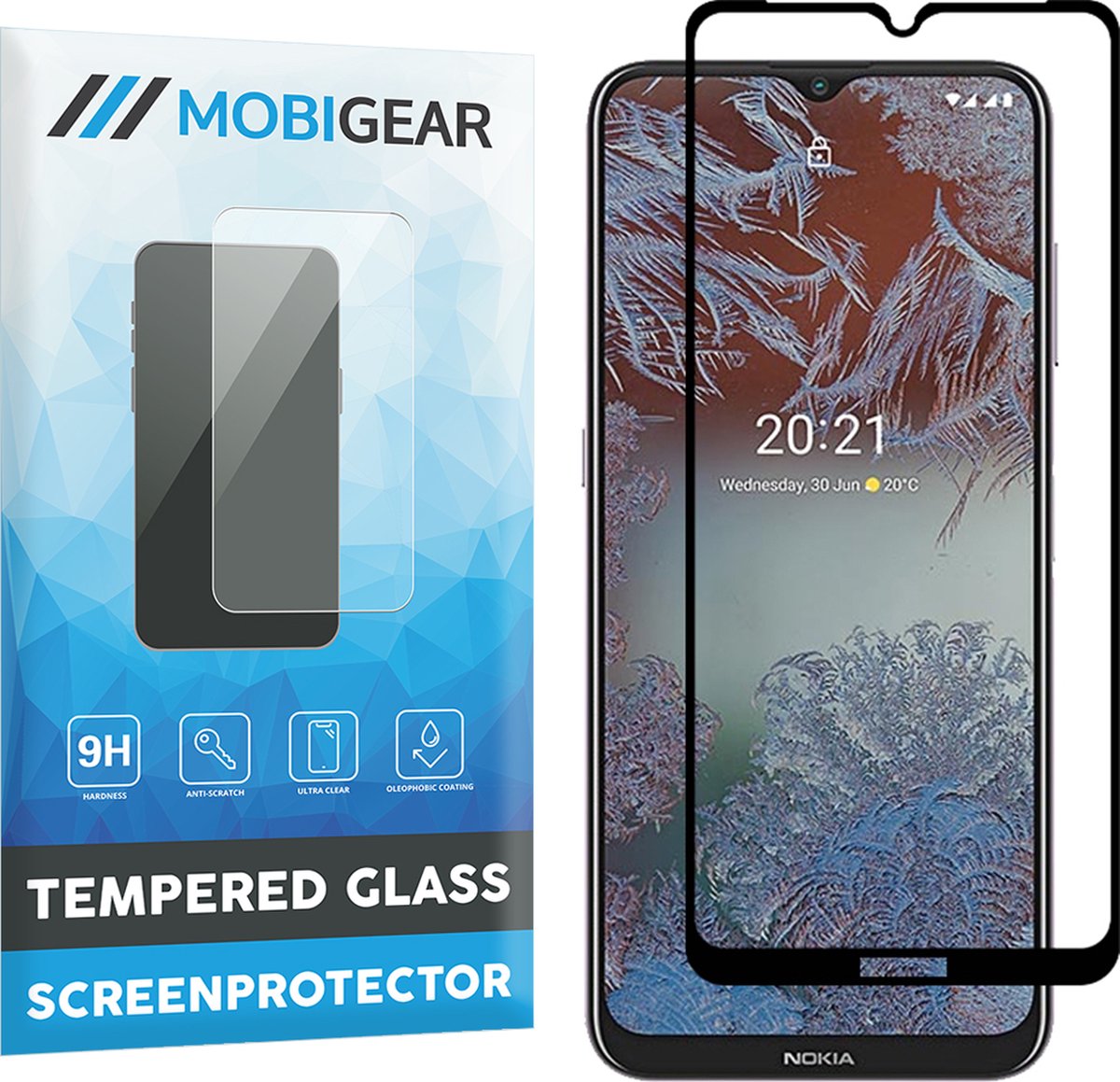 Mobigear Screenprotector geschikt voor Nokia G20 Glazen | Mobigear Premium Screenprotector - Case Friendly - Zwart