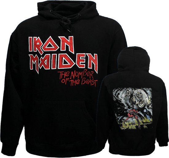 Iron Maiden Hoodie Number Of The Beast Faded Edge Vintage Sweater Trui