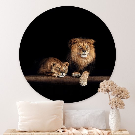 Cercle mural Lion et Lionne
