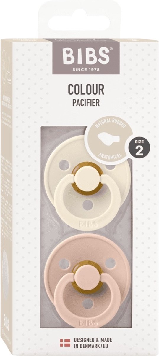 BIBS Colour Fopspeen Anatomisch Stage 2 Ivory/Blush Duopack