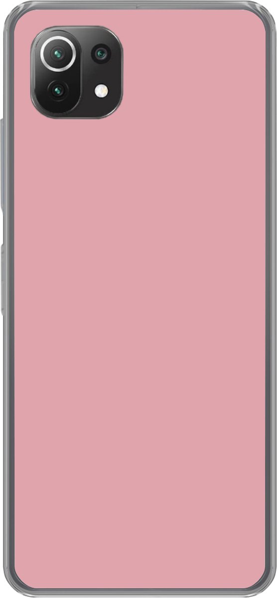 Telefoonhoesje Geschikt voor Xiaomi Mi 11 Lite hoesje - Roze - Kleuren - Interieur - Effen - Kleur - Siliconen Telefoonhoesje Telefoonhoesje