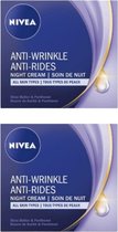 Nivea nacht crème - anti-wrinkle 50 ml - 2 stuks