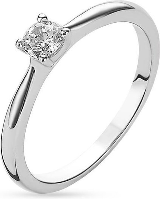 Twice As Nice Ring in zilver, solitaire 4 mm 52