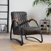 Bronx71® Industriële fauteuil Ivy eco-leer antraciet
