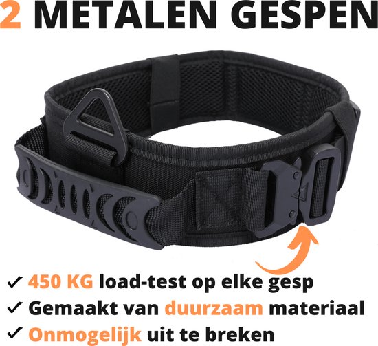 Halsband Gepersonaliseerd eigen naam - Jouw naam - Honden halsband Geborduurd - Tactical - Zwart - Hals 45-75 CM - geschikt voor iedere hondenriem - voor middel en grote honden - Best getest 2022 - 450KG Anti trek test - One Size - Always Prepared