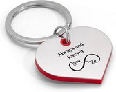Akyol - always and forever sleutelhanger hartvorm - Liefde - partner - vriendschap - vriend/vriendin - leuk cadeau voor je vrienden om te geven