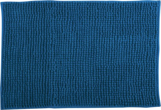 MSV Tapis de bain/tapis de bain/toilette - pour le sol - bleu foncé - 40 x 60 cm - microfibre - antidérapant
