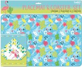 Placemats & onderzetters - Flamingo - Blauw
