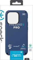 Speck hoesje geschikt voor Apple iPhone 14 Pro - Slank - Ultieme Bescherming - Luxe Soft-touch Afwerking - Valbescherming gecertificeerd tot 4 meter - Microban Antibacterieel - Presidio2 Pro lijn - Blauw