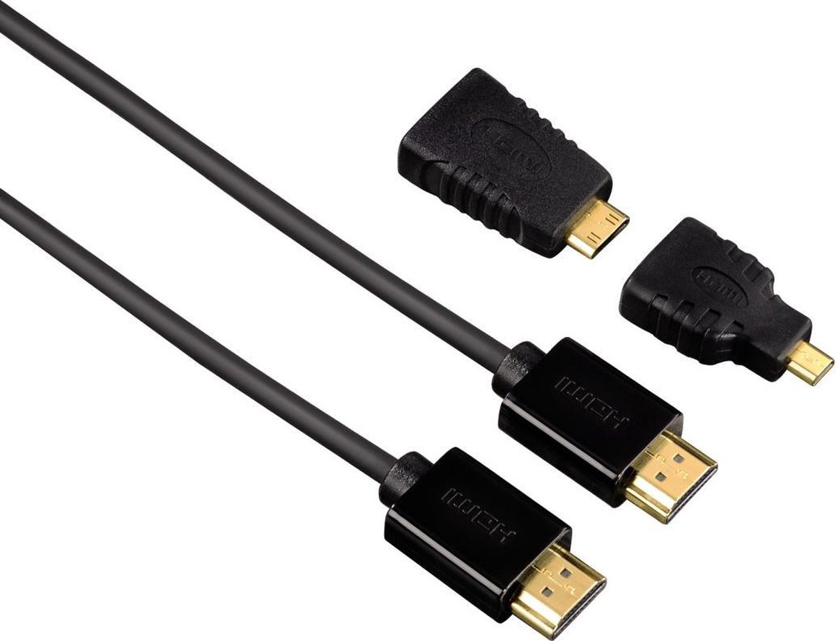 Hama Hdmi Kabel Hs + Ethernet Met 2 Adapters