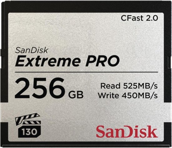 Cartes CompactFlash Sandisk Carte mémoire Extreme Pro CFast 2.0 128 Go