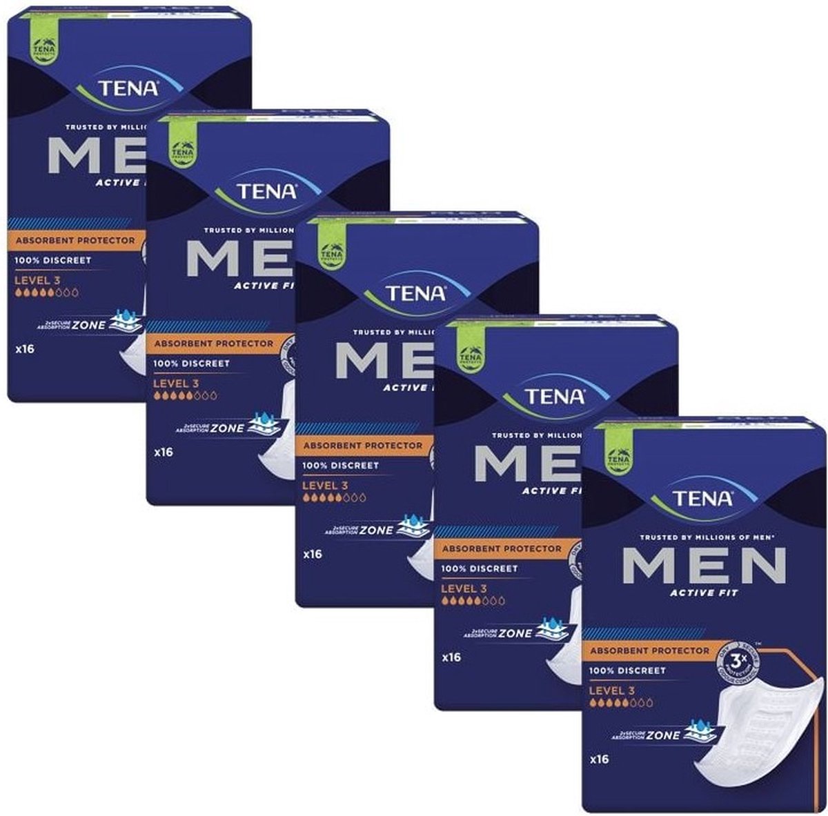 Goedkoopste TENA Men (Active Fit) Protective Shield | 10 pakken van 14 stuks