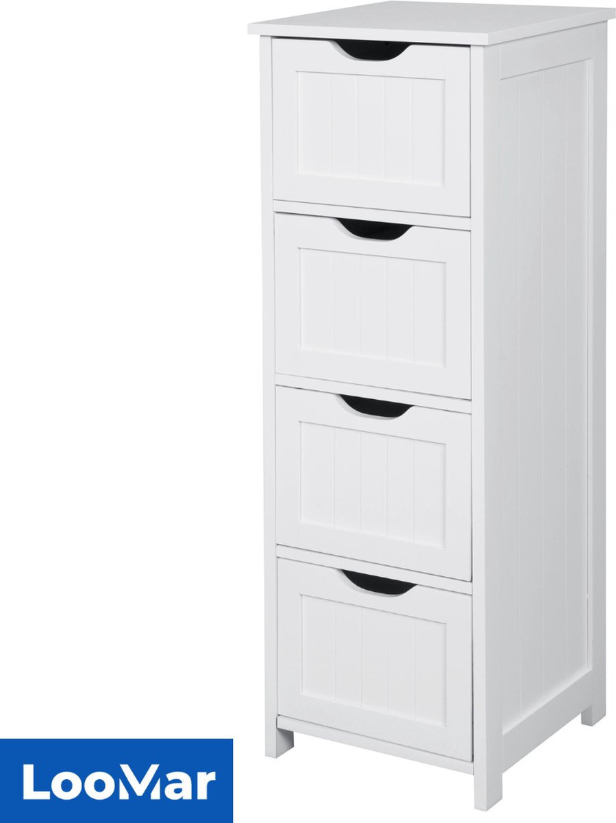 LooMar Badkamerrek - Badkamer Kast- Badkamer Meubel - Opbergrek - Keukenrek - Staand Rek - Met Lades