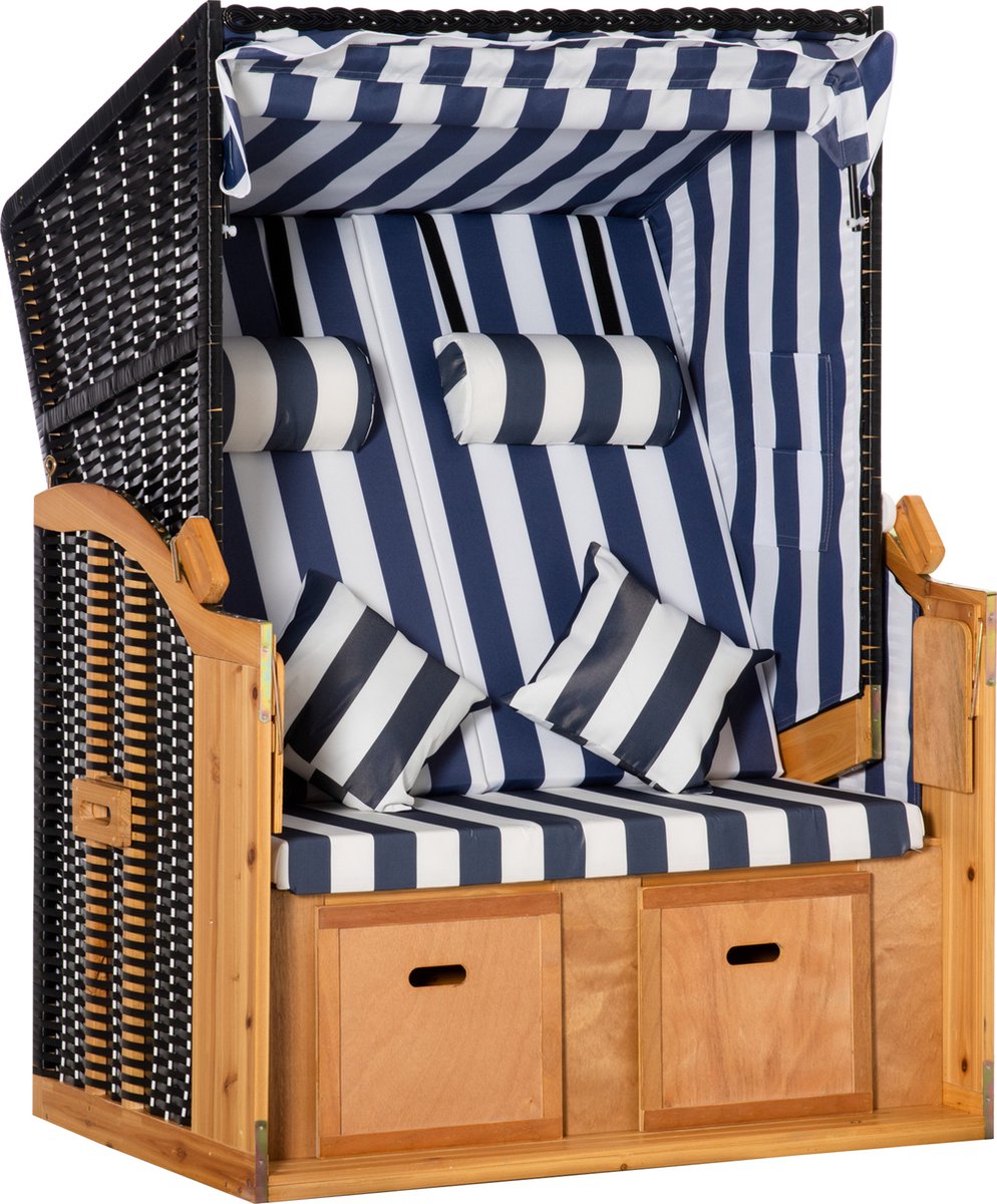 Outsunny Dubbele ligstoel met dak dubbele ligstoel chaise longue voetensteun PE rotan rood 867-059