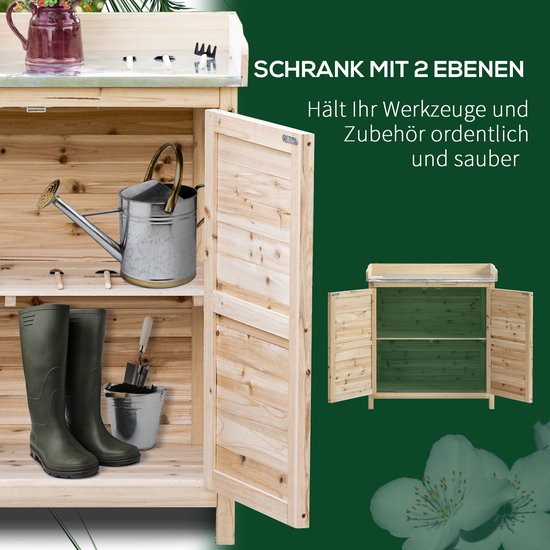Outsunny Gartenschrank avec galvanisé Griffen und erhöhtem Edge 84B-629