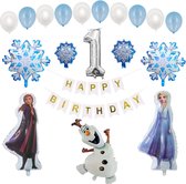 Loha-party®Frozen Thema Verjaardag Versiering ballonen-Cijfer Folie ballon 1 -Elsa-Anna-0laf-Feestpakket in Frozen Thema-Folie ballonnen