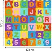 Speelmat - foam - 36 delig - 178x178 cm - alfabet & cijfers