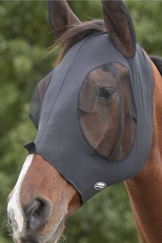 Foto: Weatherbeeta deluxe stretch bug eye saver met oren zwart maat pony