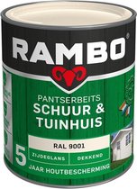 Rambo Pantserbeits Schuur & Tuinhuis Zijdeglans Dekkend - Makkelijk Verwerkbaar - RAL 9001 - 0.75L