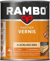 Rambo Pantser Vernis Acryl - Transparant Mat - Kras- & Stootvrij - Sterke Hechting - 1.25L
