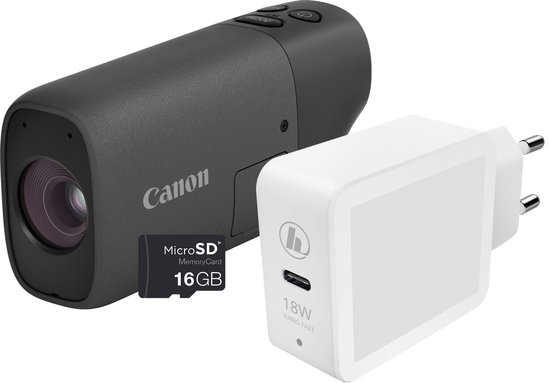 Canon Powershot Zoom - Compactcamera - Essential Kit + Case - Zwart