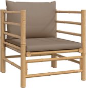 vidaXL Banc de jardin avec coussins Bambou Taupe