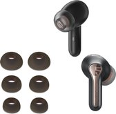 kwmobile 6x cover voor in-ear oortjes geschikt voor SoundPeats Capsule 3 Pro - Vervangende oordopjes van siliconen in zwart - 3 maten