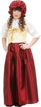 Widmann - Boeren Tirol & Oktoberfest Kostuum - Boeren Meisje Drenthe Middeleeuwen Kostuum - rood - Maat 158 - Carnavalskleding - Verkleedkleding