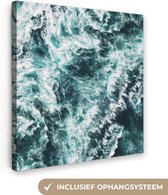 Canvas Schilderij Zee - Blauw - Natuur - Water - 90x90 cm - Wanddecoratie