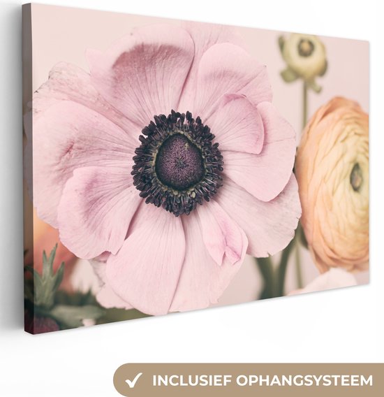 Toile Peinture Fleurs - Nature - Plantes - 90x60 cm - Décoration murale