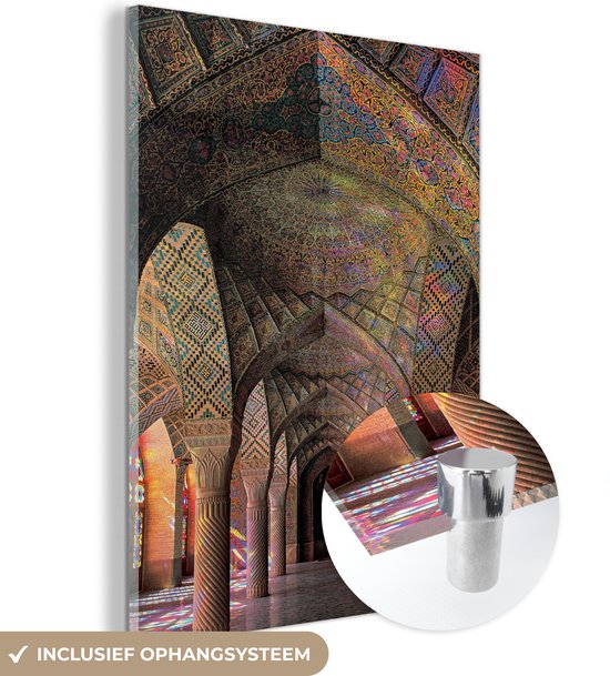 MuchoWow® Peinture sur verre 30x40 cm - Peinture sur verre acrylique - Architecture - Couleurs - Pierre - Bâtiment - Arc-en-ciel - Photo sur verre - Peintures