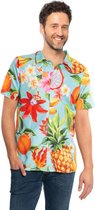Partychimp Luxe Hawaii Blouse Mannen Fruit Carnavalskleding Heren Foute Party Verkleedkleren Volwassenen - Polyester - Multicolor - Maat M