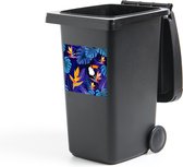 Container sticker Jungle - Toekan - Bloemen - Planten - Kinderen - Paars - Dieren - 40x40 cm - Kliko sticker