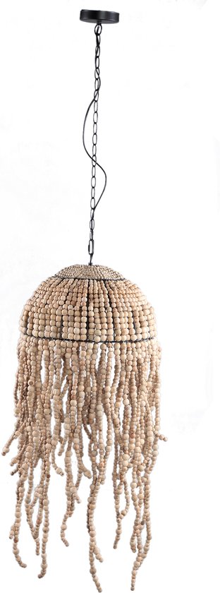 PTMD Doritty Natural hanging lamp wood beaded round