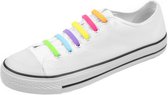 Regenboog kleuren | platte elastische veters | veters zonder strikken | voor 1 paar schoenen
