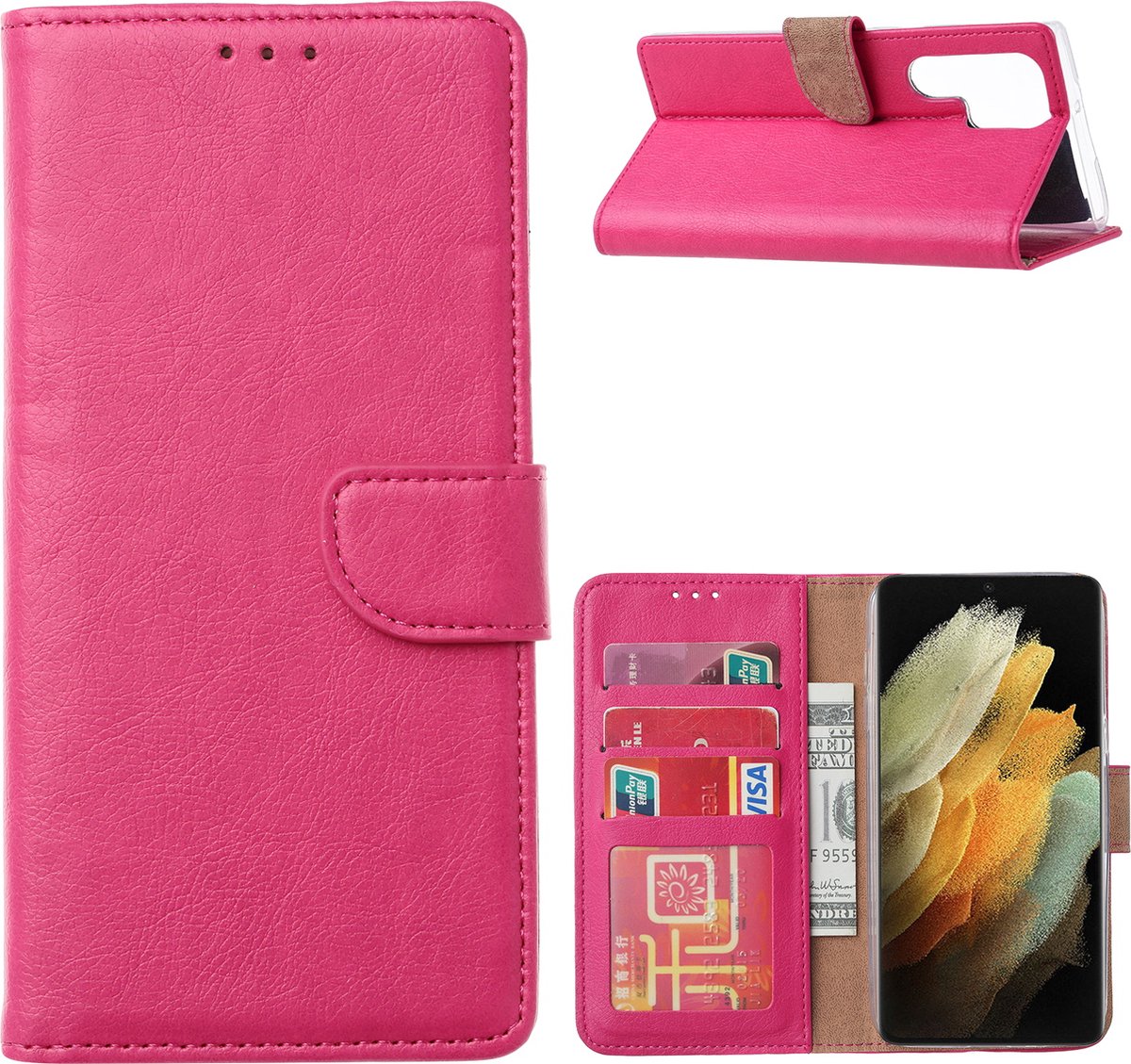 Cityhoesje-geschikt voor Samsung S22 Ultra – Bookcase incl. Pasjeshouder