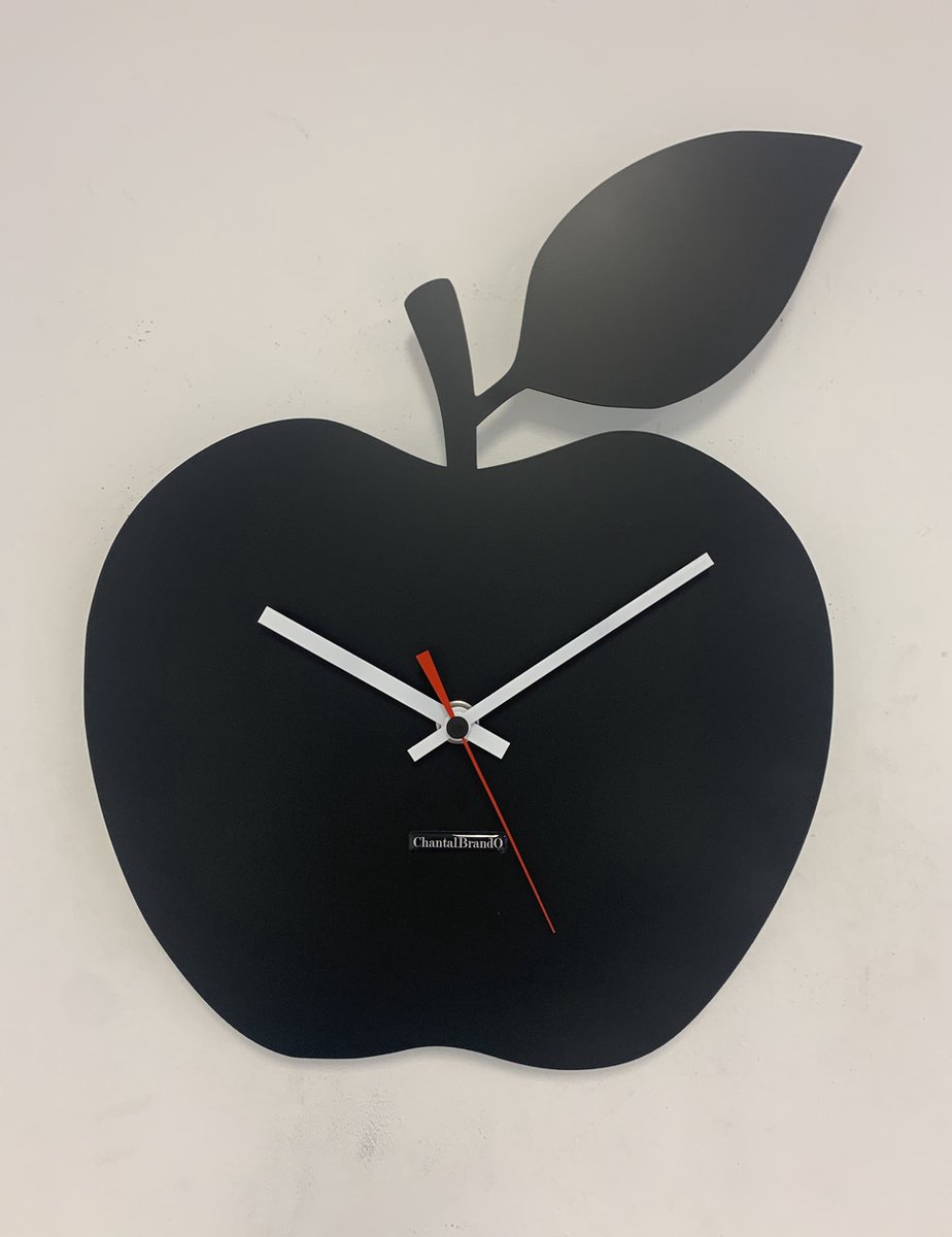 Wandklok ChantalBrandO BLACK APPEL -- MODERN DESIGN --