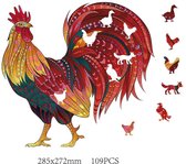 Logica Giochi Mandala Houten Legpuzzel Haan/ Rooster, 28,5x27,2 cm