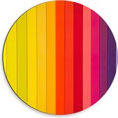 Dibond Muurcirkel - Strepen in Regenboog Kleur - 50x50 cm Foto op Aluminium Muurcirkel (met ophangsysteem)