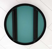 Ronde badkamerspiegel met mat zwart frame 60x60 cm