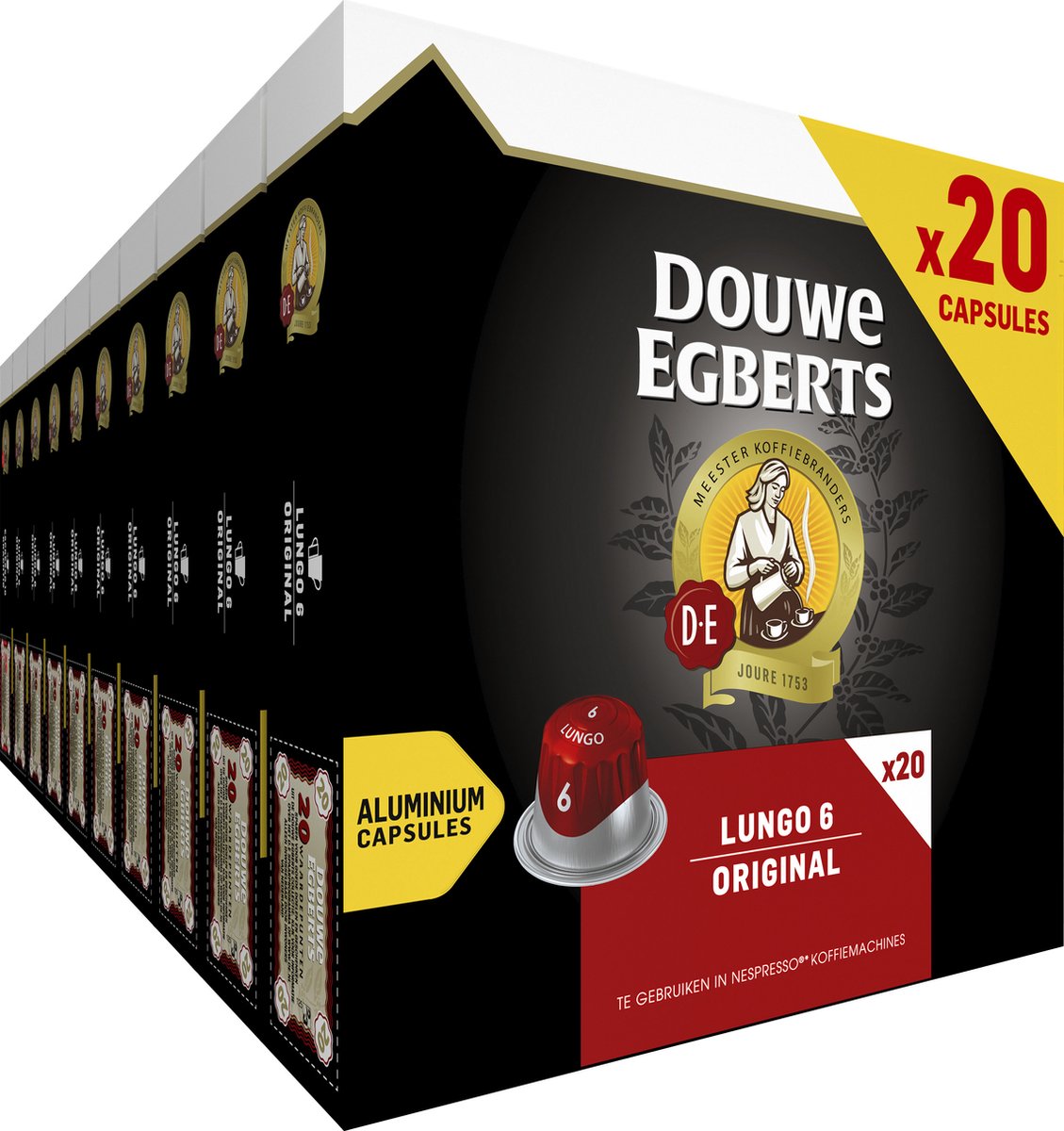 Douwe Egberts Lungo Original Koffiecups - Intensiteit 6/12 - 10 x 20 capsules