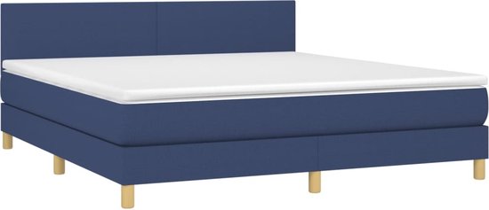vidaXL-Boxspring-avec-matelas-tissu-bleu-160x200-cm